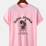 Gothic Style Rose Print T-Shirts