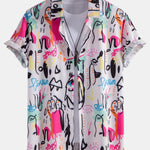 Graffiti Print Button Up Shirt