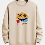 Graffiti Smiley Face Print Relax Fit Sweatshirt