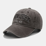New York Embroidery Washed Distressed Cotton Baseball Cap
