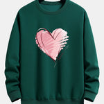 Doodle Heart Print Relax Fit Sweatshirt