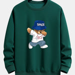 Bear With Hat Print Relax Fit Sweatshirt