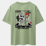 Dragon Landscape Back Print Drop Shoulder Oversize T-Shirt