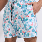 Flamingo Tropical Print Swim Shorts With Compression Liner