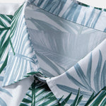 Leaf Print Button Up Shirt & Swim Short