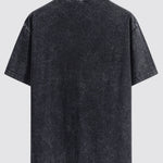 Basic Washed Distressed Drop Shoulder Oversize T-Shirt