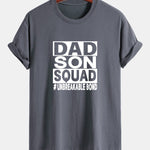 Regular Fit Dad And Son Squad Print Cotton T-Shirt