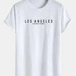 Los Angeles Print Cotton Arc Hem T-Shirt