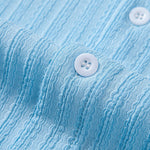 Muscle Fit Texture Ribbed Stand Collar Shirt