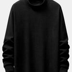 Long Sleeve Muscle Fit Knit Ribbed Mock Neck T-Shirt