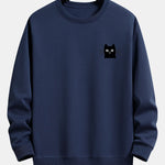 Cat Face Print Relax Fit Sweatshirt