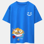 Graffiti Smiley Face Print Drop Shoulder Oversize T-Shirt