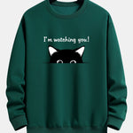 Cute Cat Slogan Print Relax Fit Sweatshirt