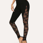 Hollow Lace Patchwork Leggings