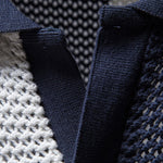 V Neck Striped Knit Polo Shirt