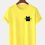 Cat Face Print T-Shirt