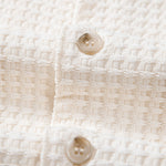 Short Sleeve Waffle Cuban Shirt & Straight Leg Linen Pants