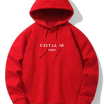 Paris Print Cotton Blend Hoodie