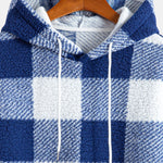 Plaid Pattern Teddy Hoodie & Straight Leg Plaid Pattern Teddy Pants