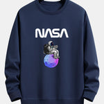 Astronaut Reading Book Print Relax Fit Sweatshirt
