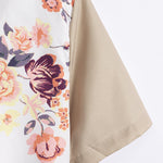 Floral Patchwork Print Button Up Shirt & Swim Shorts