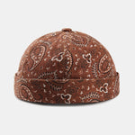 Vintage Paisley Print Brimless Hat