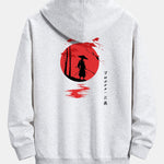 Slogan Samurai Back Print Relax Fit Hoodie