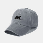 Cat Pattern Casual Washed Cotton Baseball Cap