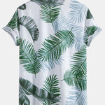 Leaf Print Button Up Shirt & Swim Short