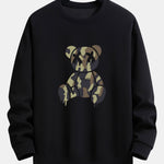 Camouflage Dissolving Bear Print Relax Fit Sweatshirt
