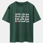 Circled Slogan Print Drop Shoulder Oversize T-Shirt