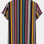 Ethnic Geometric Print Button Up Shirt