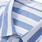 Striped Cotton Blend Button Up Shirt & Straight Leg Linen Pants