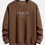 Stripe Paris Slogan Print Relax Fit Sweatshirt