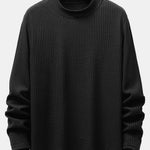 3 Pieces Long Sleeve Knitted Waffle Mock Neck T-Shirts