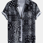 Paisley Print Button Up Shirt & Swim Shorts