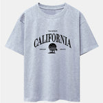 California Slogan Print Drop Shoulder Oversize T-Shirt