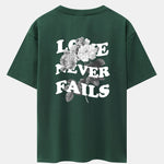 Rose Slogan Back Print Drop Shoulder Oversize T-Shirt