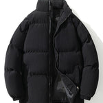 Funnel Neck Corduroy Puffer Coat