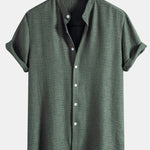 Stand Collar Textured Shirt