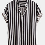 Striped Stand Collar Shirt & Swim Shorts