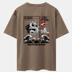 Dragon Landscape Back Print Drop Shoulder Oversize T-Shirt
