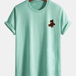 Regular Fit Teddy Bear Print Cotton T-Shirt