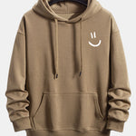 Smiley Face Print Relax Fit Hoodie