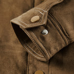 Faux Suede Teddy Lined Utility Jacket