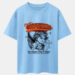 California Angel Print Drop Shoulder Oversize T-Shirt