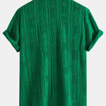 Wave Textured Button Up Shirt & Shorts