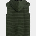 Sleeveless Waffle Hooded Vest