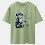 Starry Sky Bear Print Drop Shoulder Oversize T-Shirt