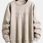 2 In 1 Faux Suede Crew Neck Sweatshirt